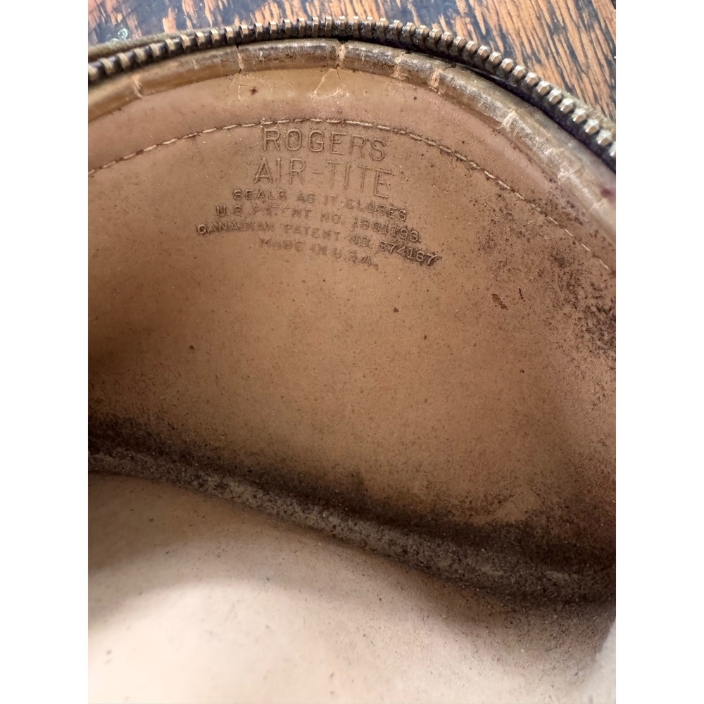 Rogers Air-Tite Vintage Tan Leather Tobacco Pouch Zippered Made in USA - Picture 4 of 4